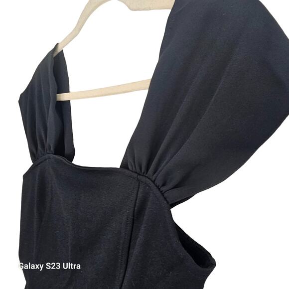 Anthropologie Top Meadow Rue Top Sleeveless Blouse Women S Black Square Neck Top - Picture 4 of 9